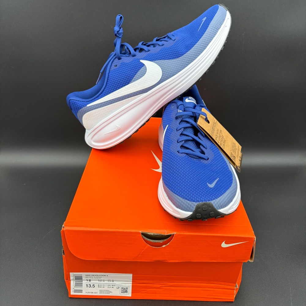Nike Revolution 8 Deep Royal Blue‎ White Running Shoes HJ9198-401 Mens 12